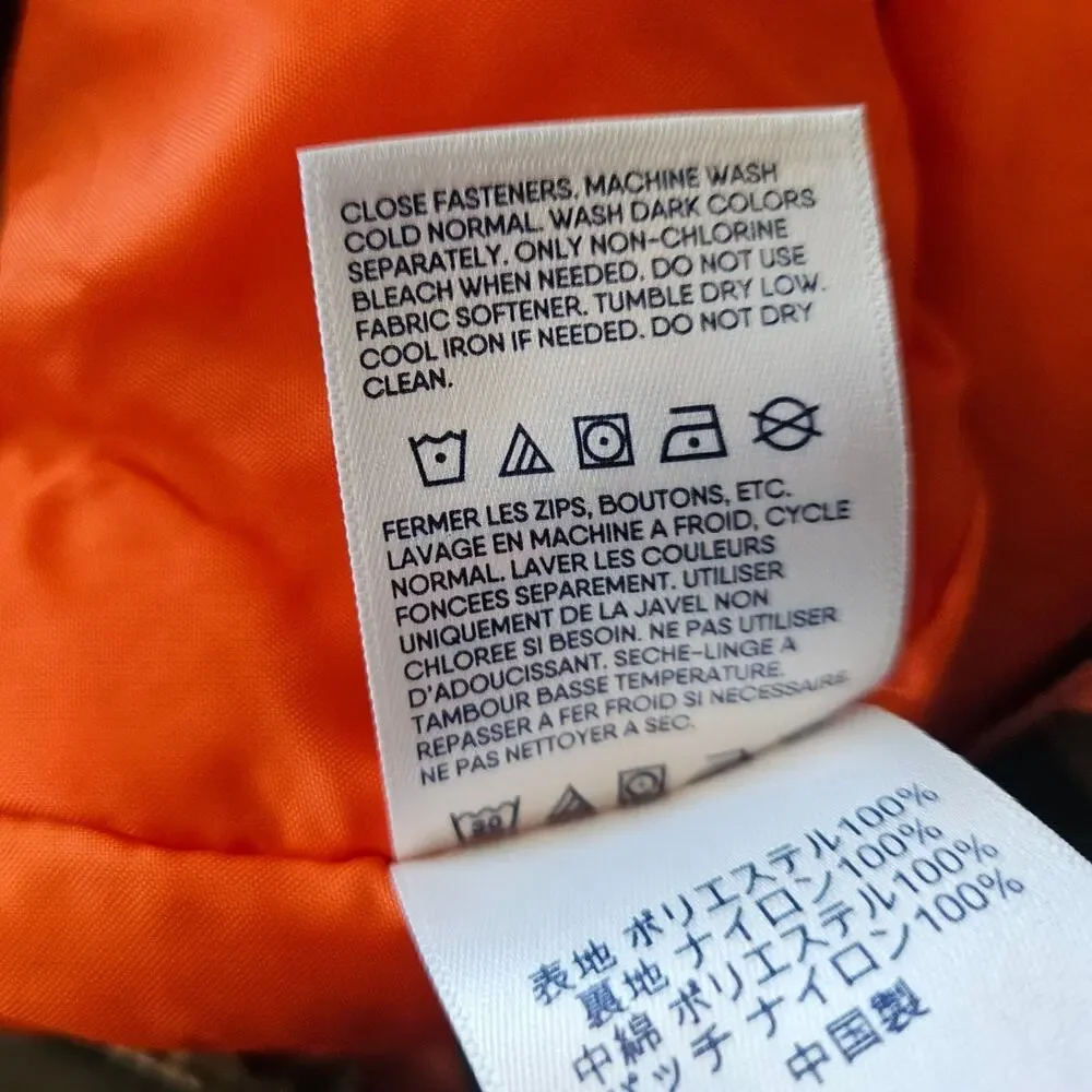 Kid's Lands End Iron Knee Insulated Winter Snow Bibs Camo Orange Hunting L 10-12